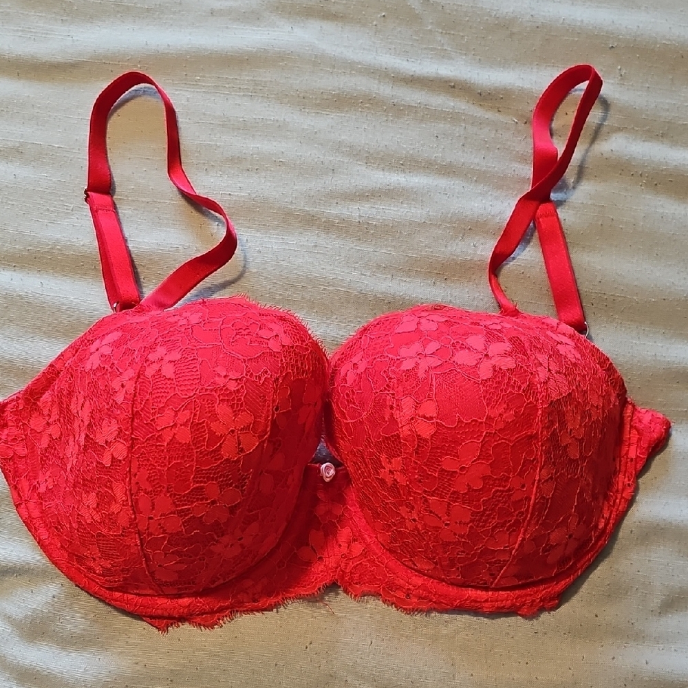 Victoria's Secret Red Lace Full Coverage Bra